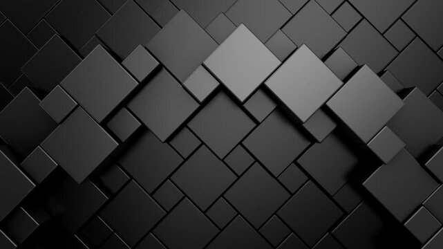 Cubes Form a Wave. Abstract motion, two color, 3d rendering, 4k resolution
