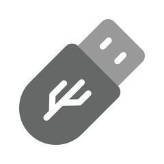 A USB drive symbolizing data storage or technology icon in modern style