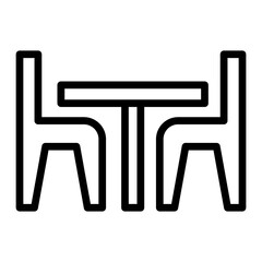 Dining Table Vector Line Icon Design