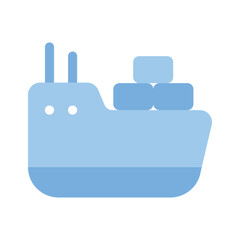 A cargo ship icon representing shipping, freight, or international transport