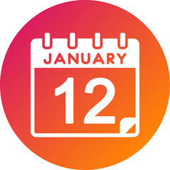 12 January Vector Icon Design