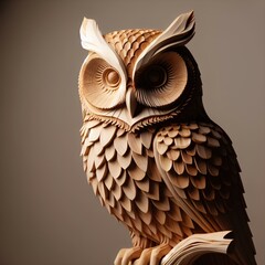 Statua di legno di un gufo