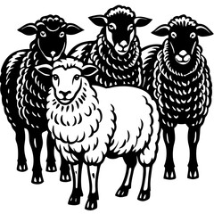 Fototapeta premium set of sheep