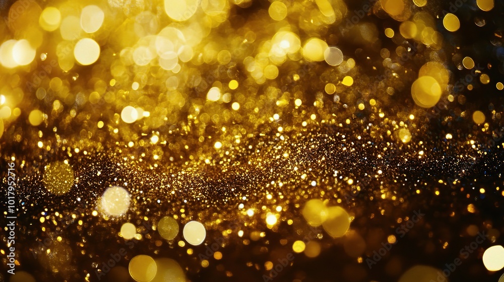 Poster Golden Bokeh Background with Soft Light Effects