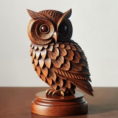Statua di legno di un gufo