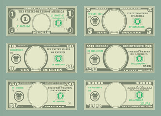 US Dollars banknote - American dollar bill cash money isolated on background