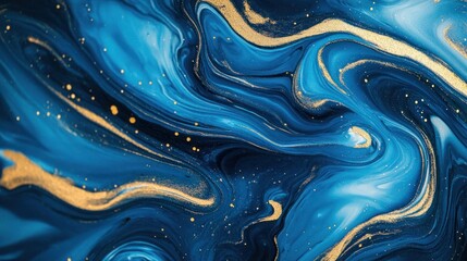 Abstract Blue and Gold Swirls