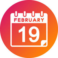 19 February Vector Icon Design