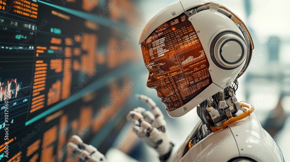 Leinwandbilder Exploring the Future The Role of AI and Robotics in Data Processing and Automation