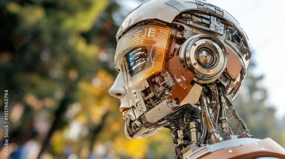 Aufkleber Futuristic Robot Design Exploring the Intersection of Technology and Humanity