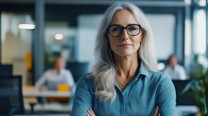 Fototapeta premium Confident Businesswoman in Modern Office Environment