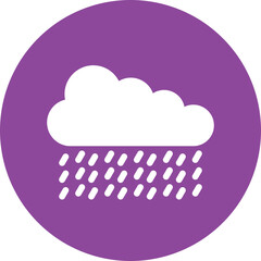 Heavy rain glyph circle icon