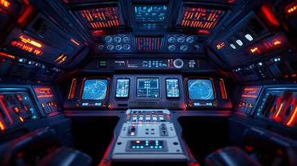 Futuristic Spaceship Control Panel.