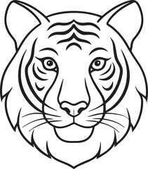 Fototapeta premium Tiger head icon silhouette vector illustration