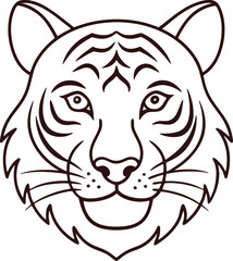 Obraz premium Tiger head icon silhouette vector illustration