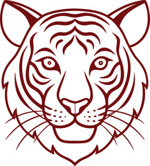 Tiger head icon silhouette vector illustration