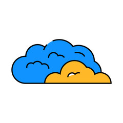 cloud smell line icon vector. cloud smell sign. isolated symbol illustration