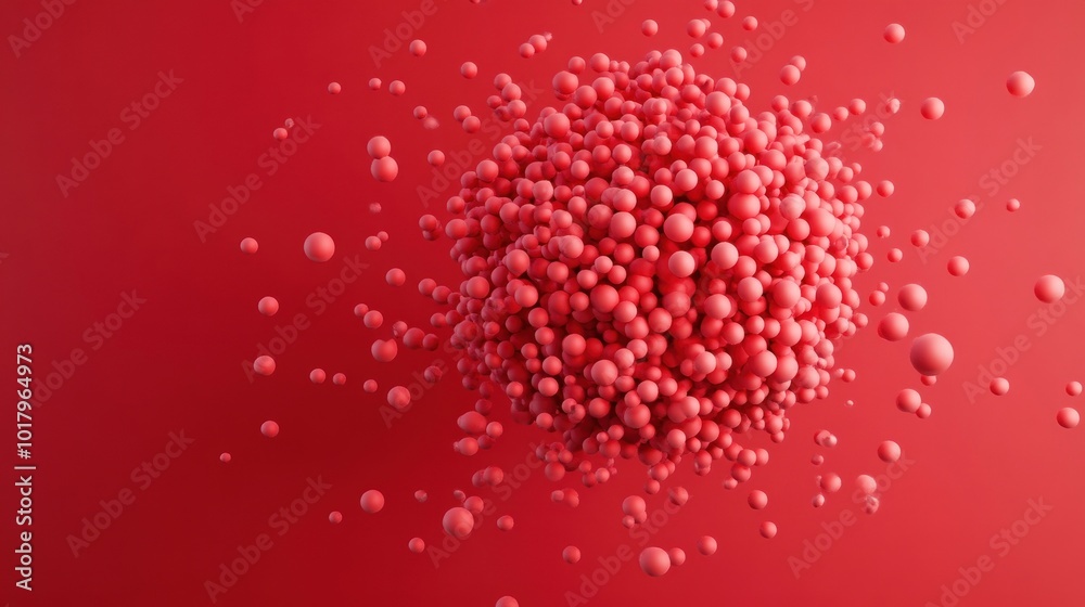 Aufkleber Abstract Red Sphere A Dynamic Composition of Vivid Round Shapes and Textures