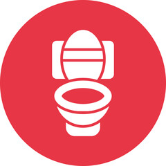Toilet glyph circle icon