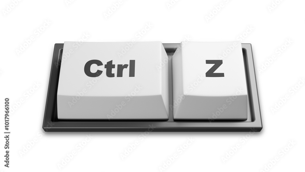 Poster keys to cancel action. keyboard with letters ctrl z. concept of undoing previous action. take step b