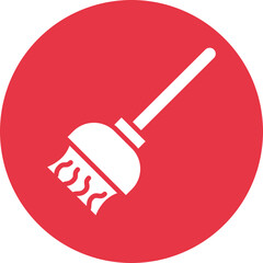 Broom glyph circle icon
