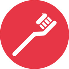Toothbrush glyph circle icon