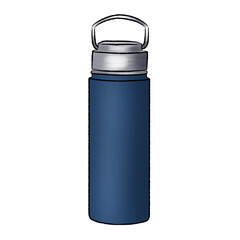 Blue Stainless steel bottle illustration on transparent background