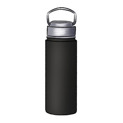 Black Stainless steel bottle illustration on transparent background