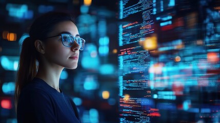 Young Woman in Technology Environment
