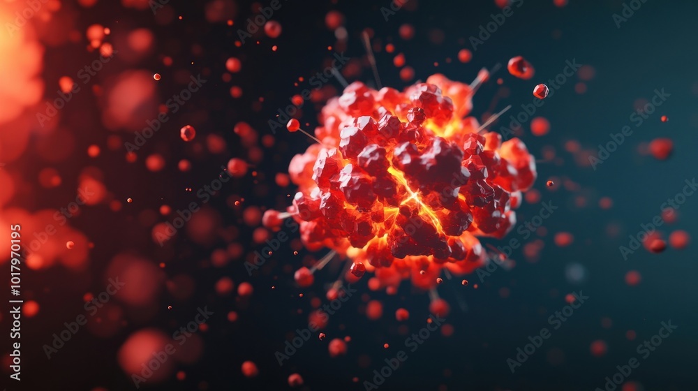 Fototapete dynamic visualization of a virus particle understanding its structure and impact on health