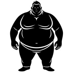 Fototapeta premium fat man silhouette vector