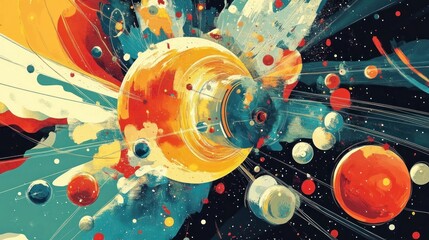 Obraz premium Cosmic Explosion A Vibrant Journey Through the Mysteries of Space