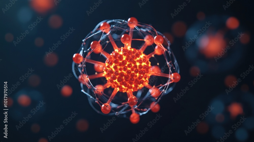 Leinwandbilder stunning visualization of a virus structure understanding the building blocks of infection