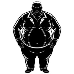 Fototapeta premium fat man silhouette vector
