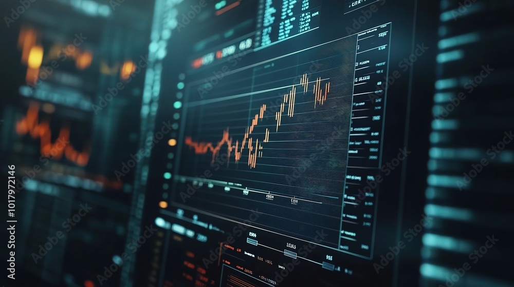 Poster data visualization display with graphs and charts