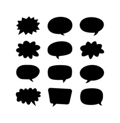 set of black and white bubbles