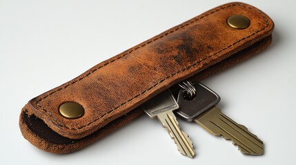 Leather Keychain With Keys