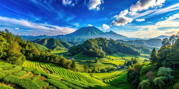 Majestic Jimmu Landscape with Lush Greenery and Clear Blue Sky Captured in Vibrant Colors