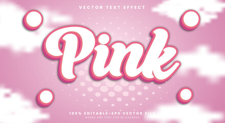 Pink editable text style theme with Cloudy Background