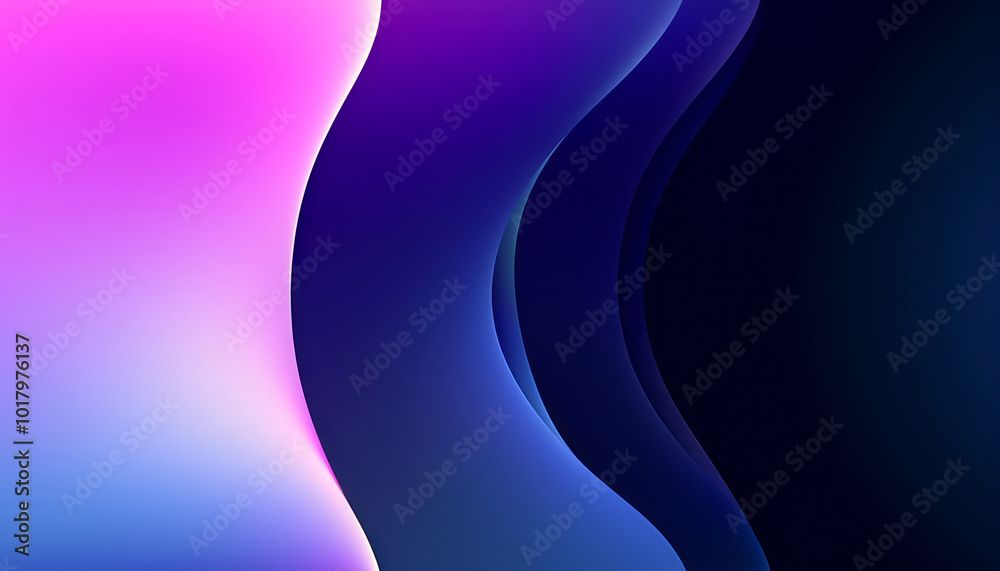 Aufkleber Abstract colorful wavy shapes wallpaper. Modern curvy background with motion effect. Generative ai