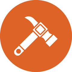 Hammer glyph circle icon