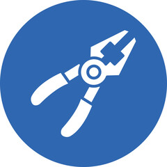 Plier glyph circle icon