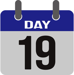 illustration of a daily calendar. Calendar day 19
