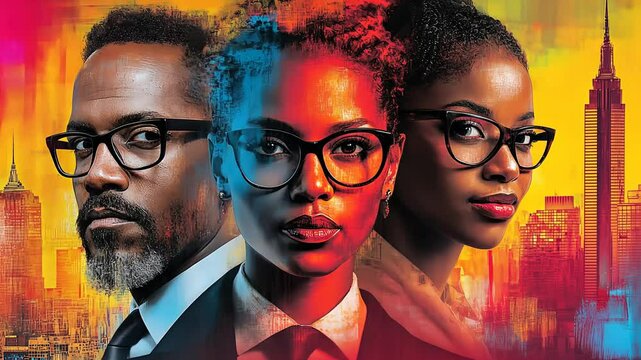 A group of diverse professionals engages in a lively discussion about innovation, leadership, and their experiences in New York City