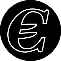 Euro currency sign icon linear design. European euro currency vector suitable for Web Page, Mobile App. Finance, European, Money, Symbol, Currency, Wealth, Banking isolated on transparent background.
