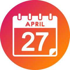 Fototapeta premium 27 April Vector Icon Design