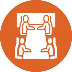 Meeting Room glyph circle icon