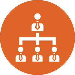 Business Hierarchy glyph circle icon