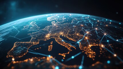 The Globe with Network Lights