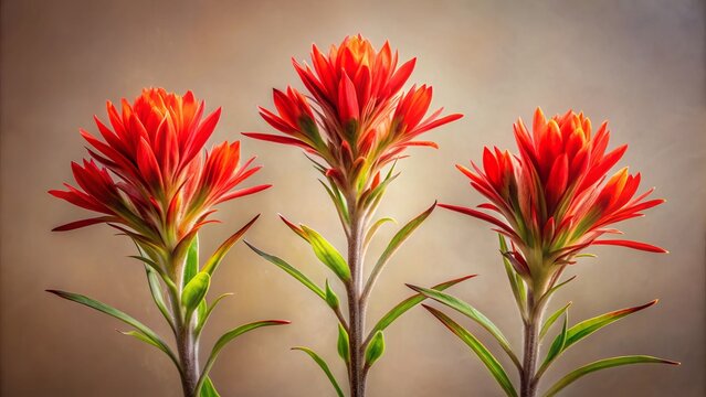 Radiant Indian paintbrush flowers from the desert displayed on a lightbox, ideal for nature photography lovers aiming to highlight the beauty of